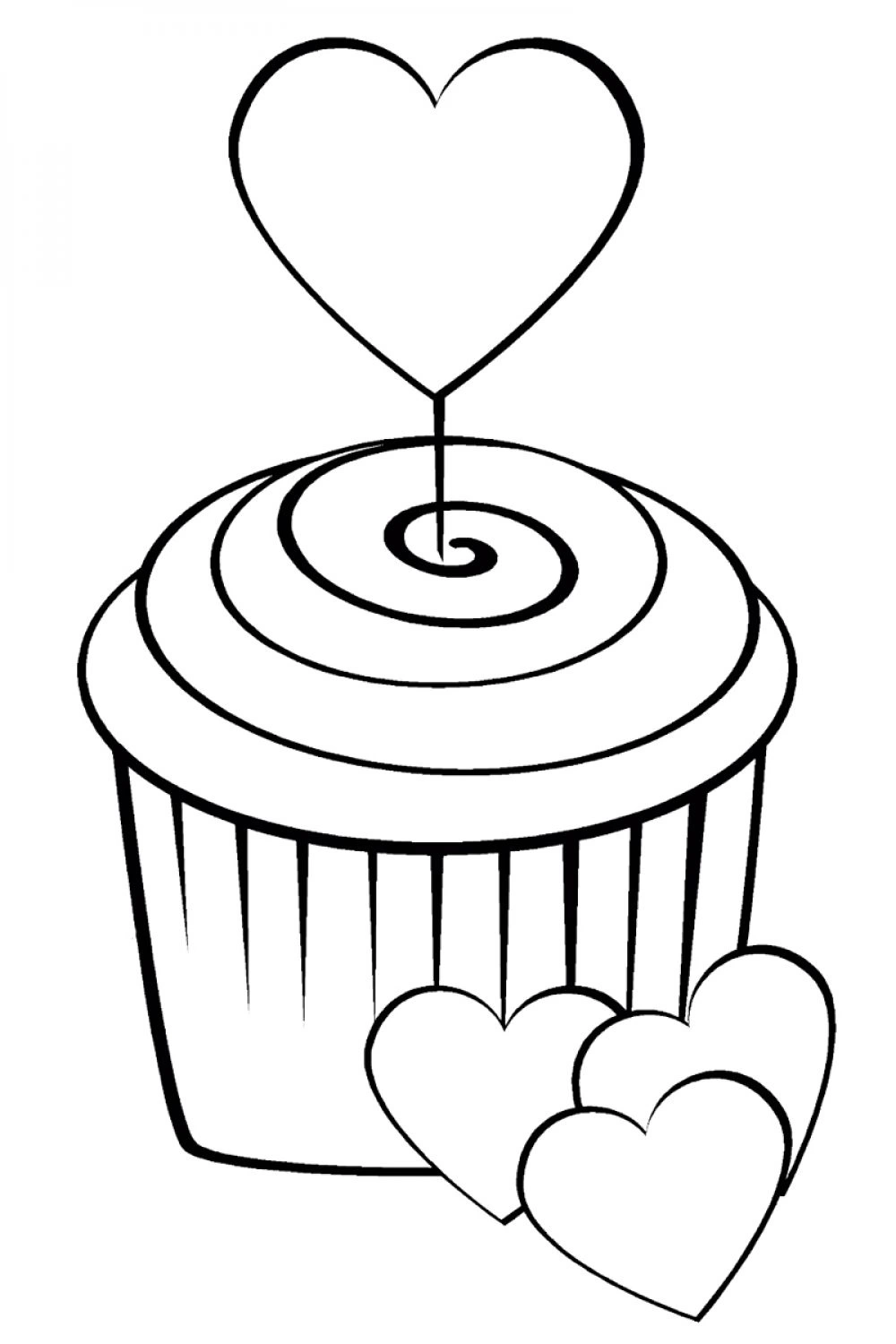 A cupcake with a heart stuck in it A cupcake with a heart stuck in it